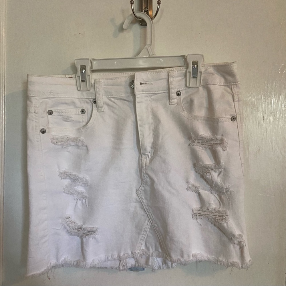 American Eagle White Jean Skirt size 8